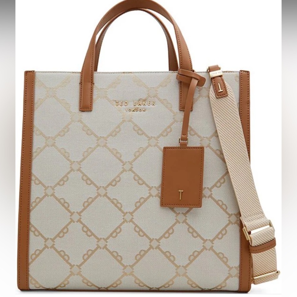 💝💝💝 Ted Baker London Beige/brown Flo Tote Bag NEW💝💝💝 - Picture 1 of 11